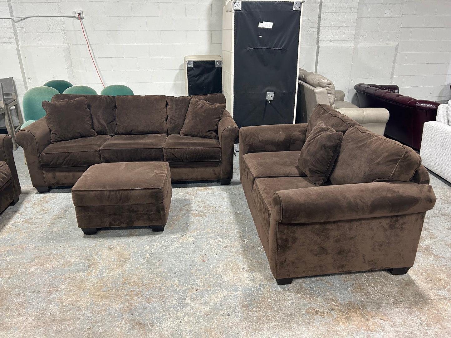 Jonathan Louis 4-Pc Dark Brown Velvet Sofa Set