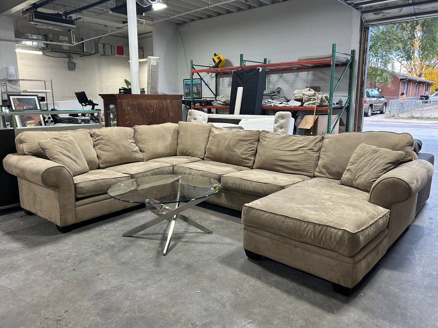 Jonathan Louis Large 3-Pc Brown Chaise Sectional