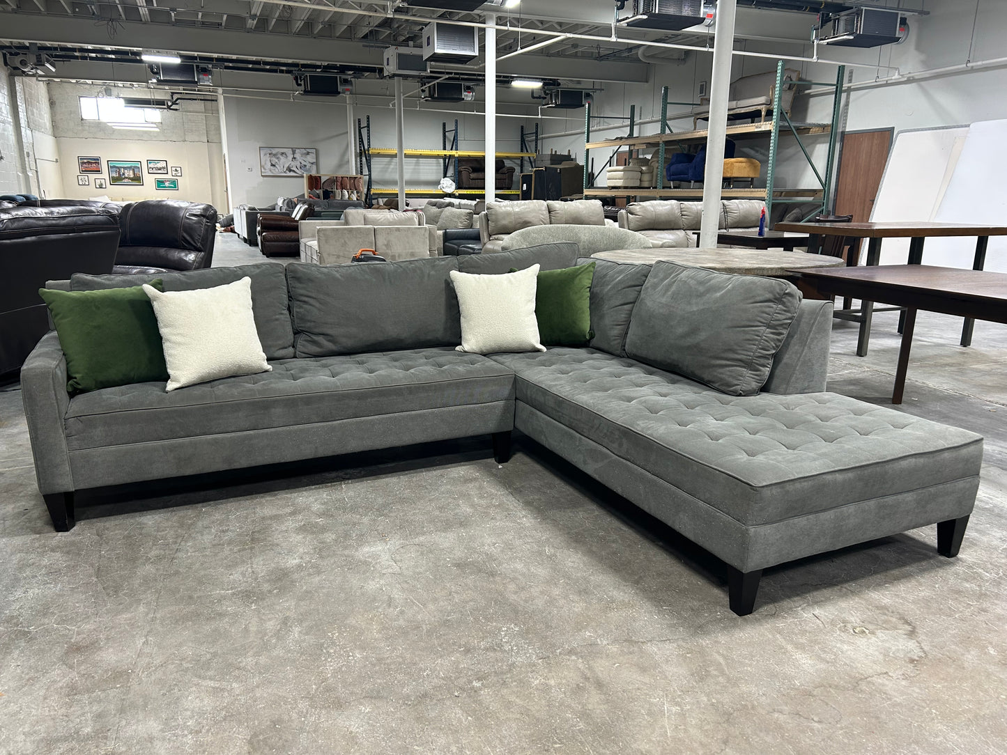 Z Galleria Light Gray MCM Chaise Sectional