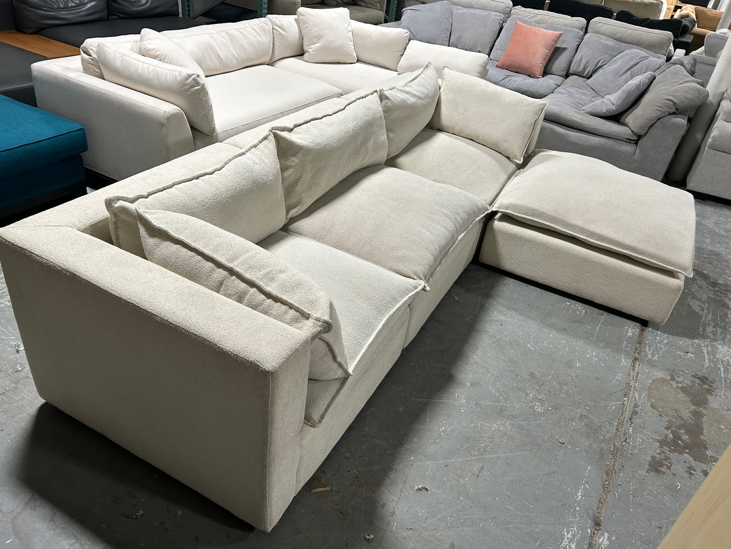 Joybird Off-White Bouclé Haine Sectional