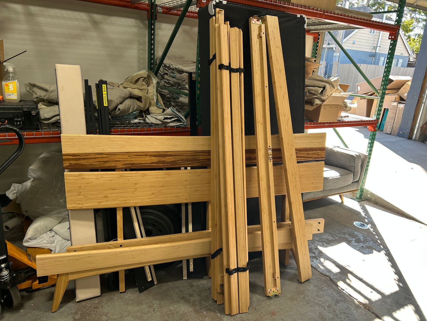 Eastern King Azara Sable MCM Bamboo Platform Bed