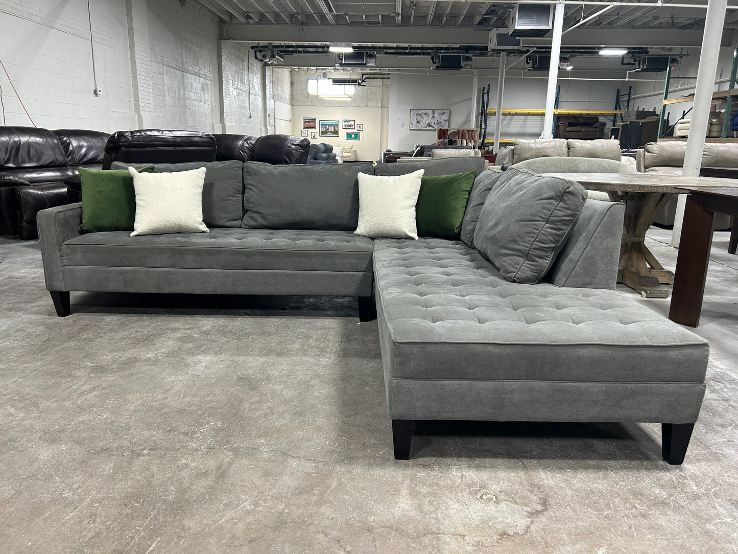 Z Galleria Light Gray MCM Chaise Sectional