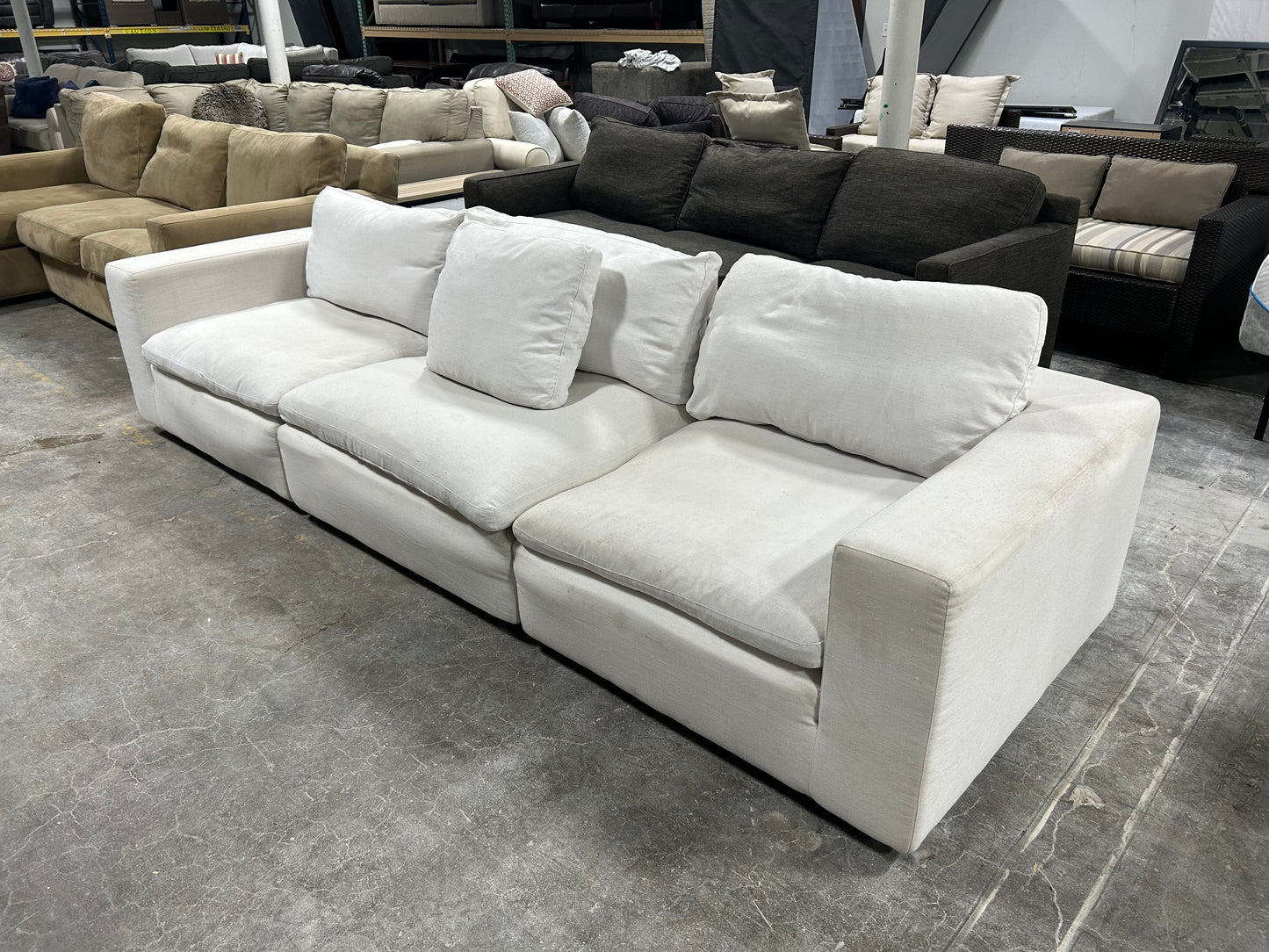 3-Pc Modular White Cloud Sofa