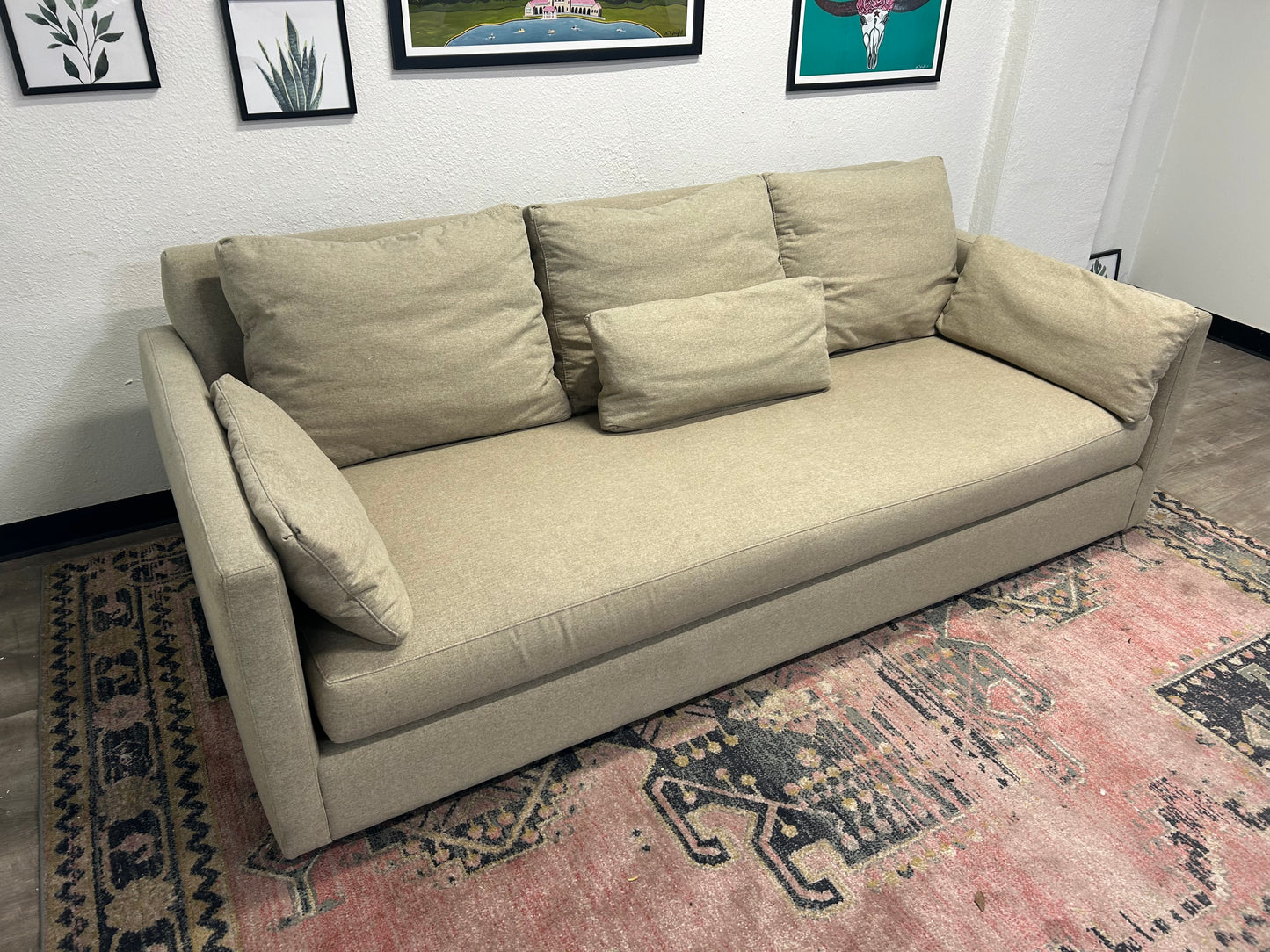 Arhaus Beige Kipton Bench-Seat Sofa
