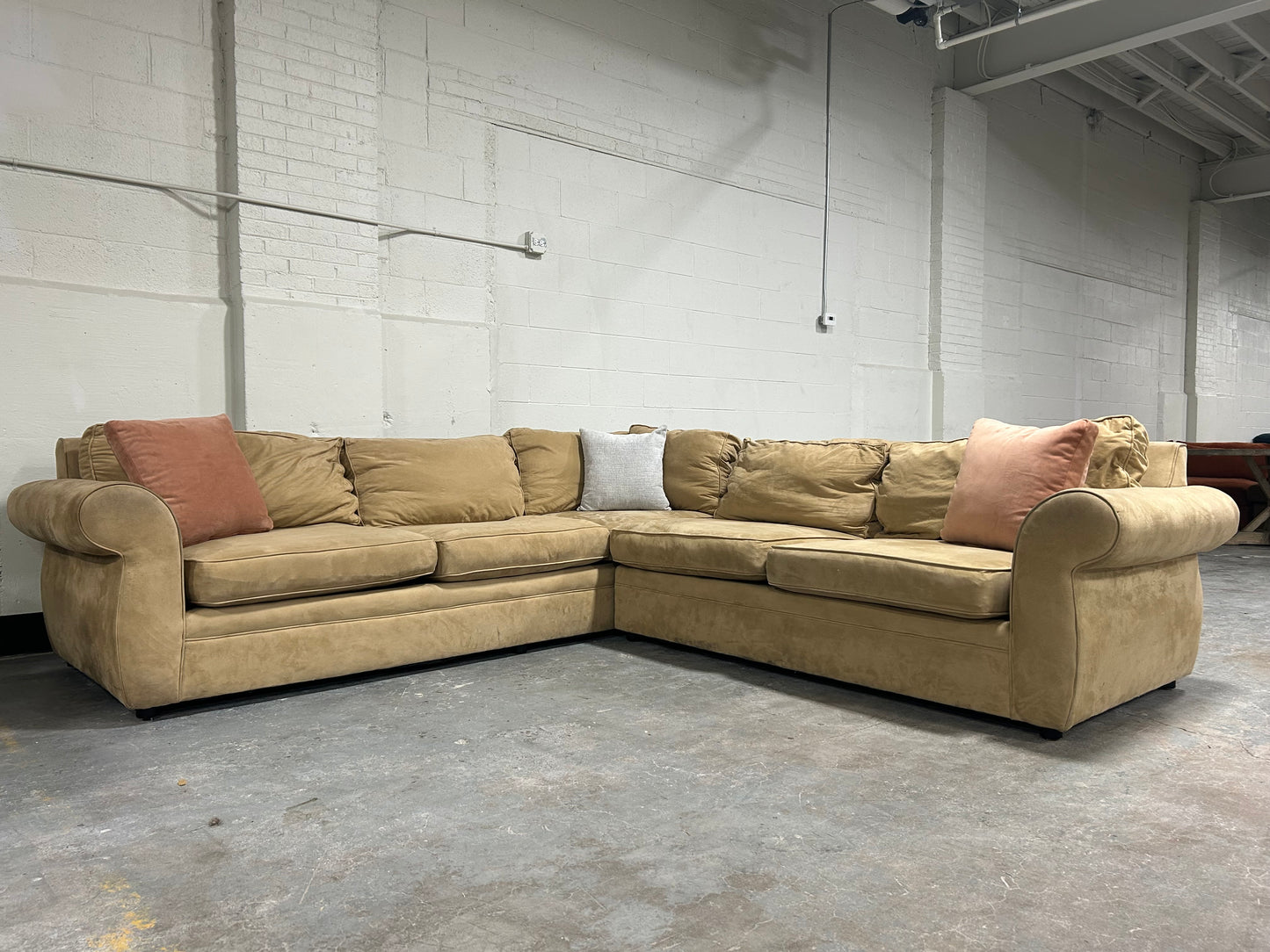 Pottery Barn Beige Pearce Collection L-Shaped Sectional