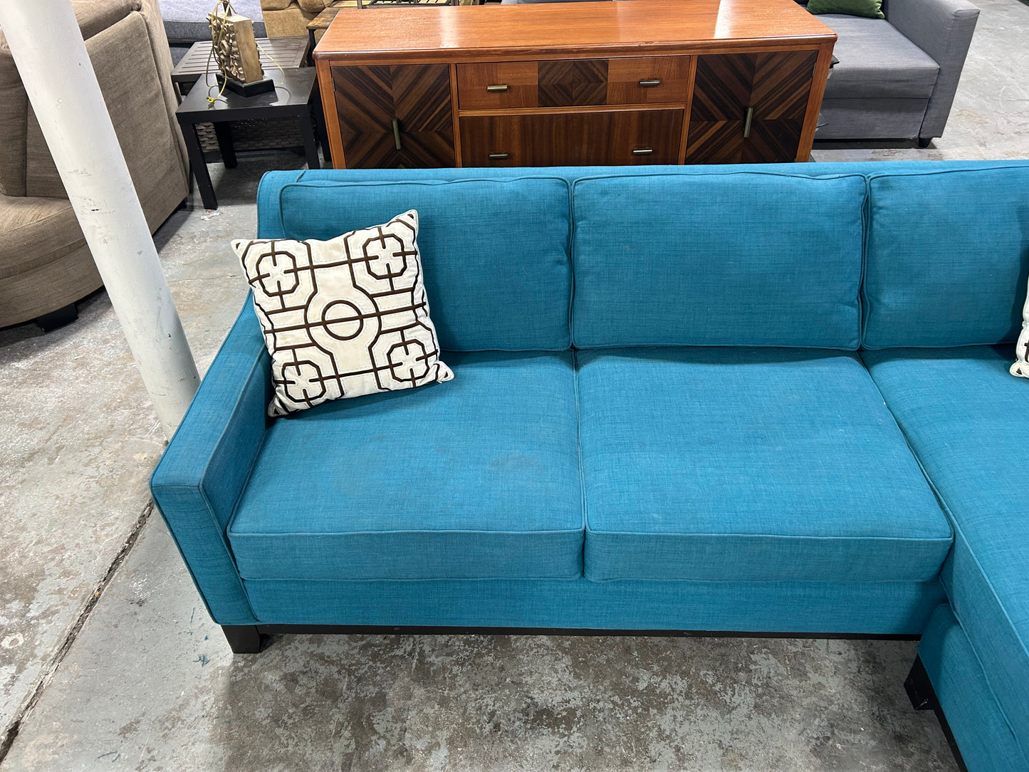 Jonathan Louis Teal Reversible Chaise Sectional