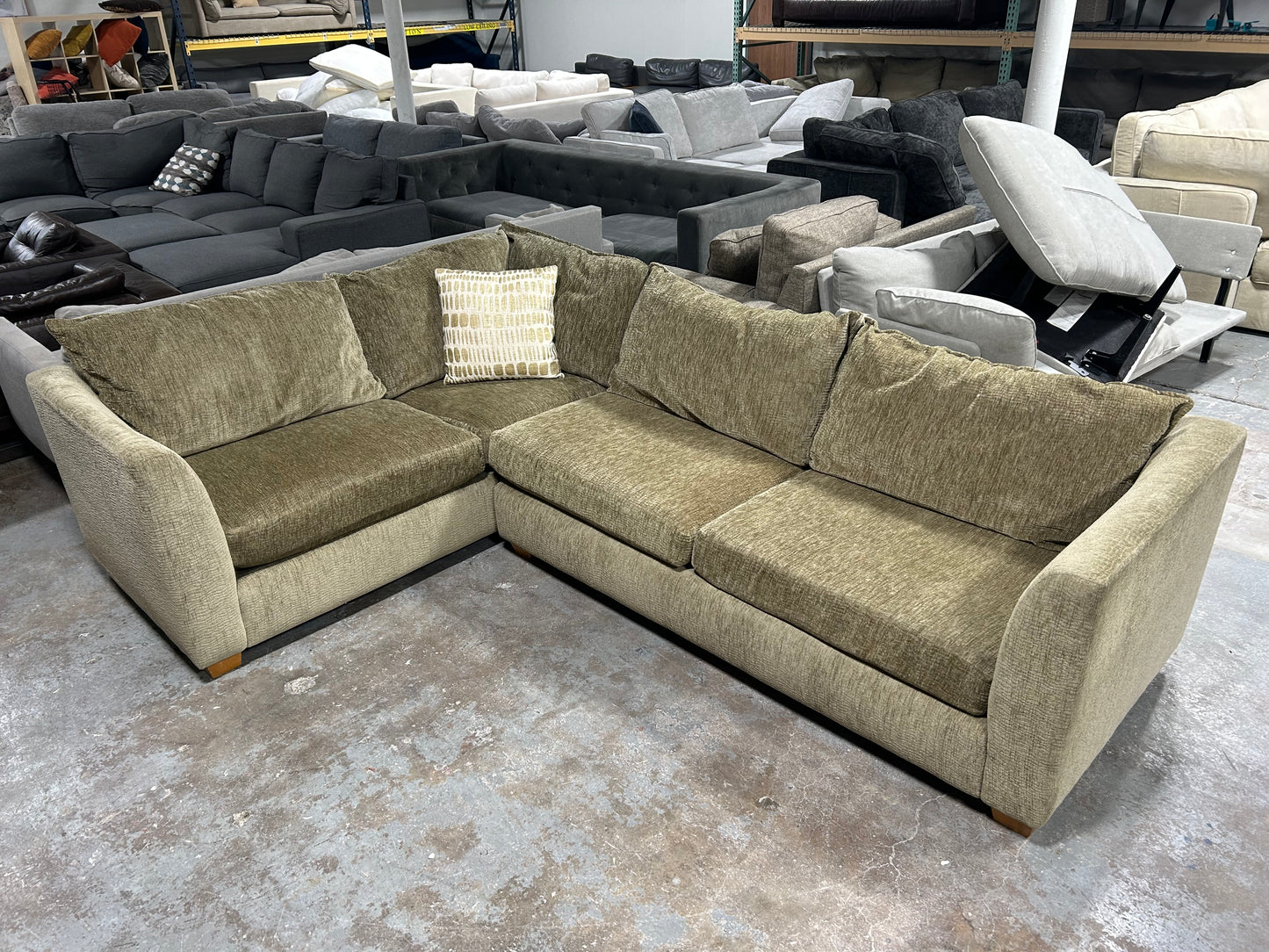 Jonathan Louis Contemporary 2-Pc Light Brown Sectional