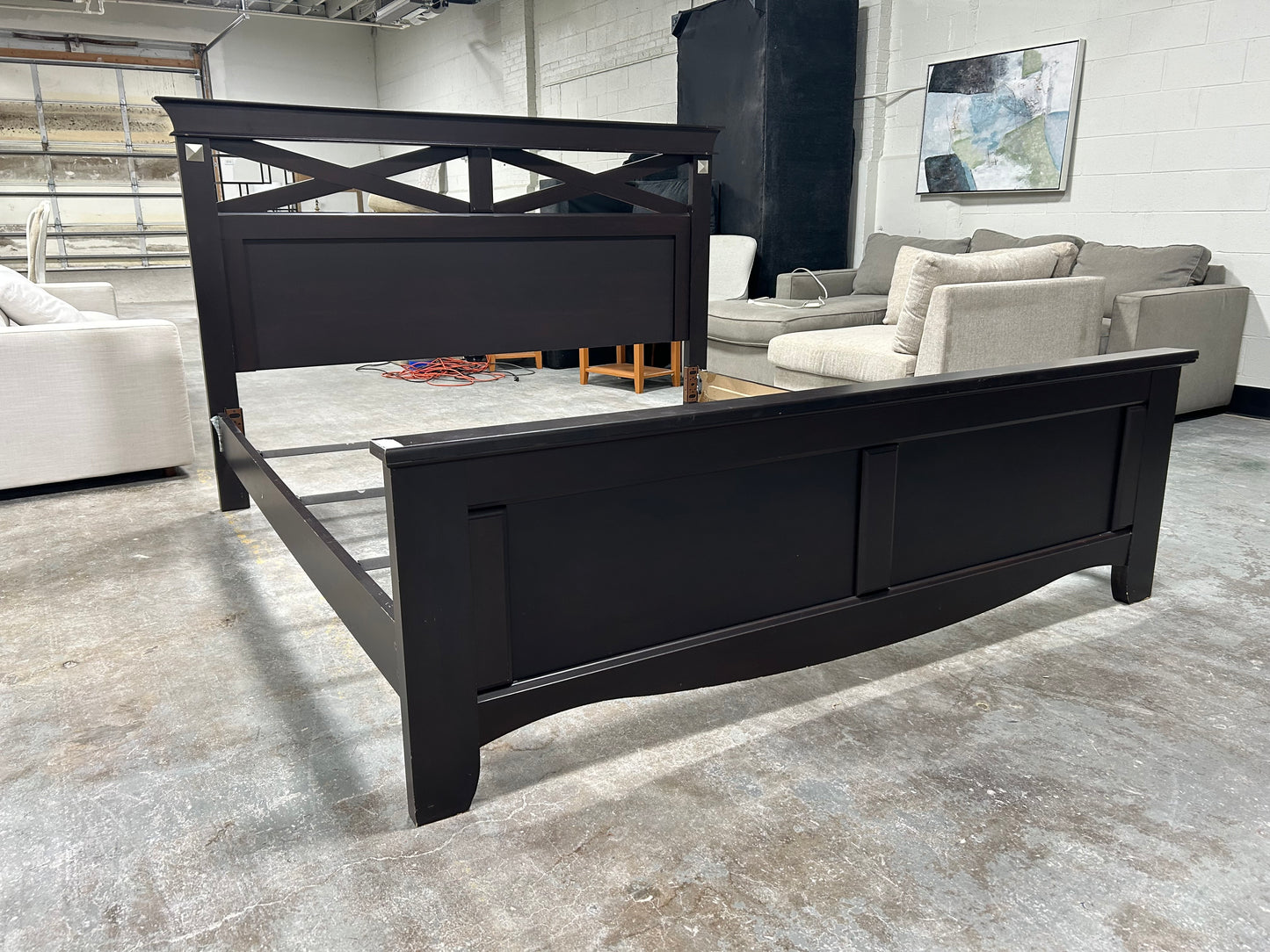 Dark Brown King-Size Bed Frame