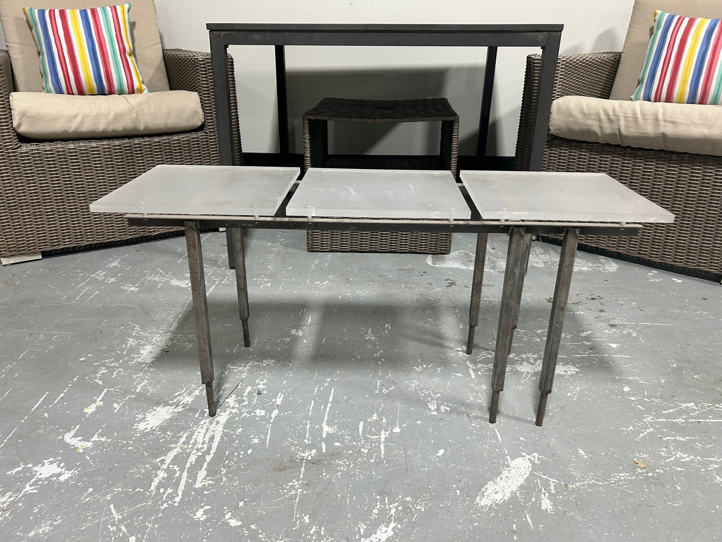 Glass Top Metal Table
