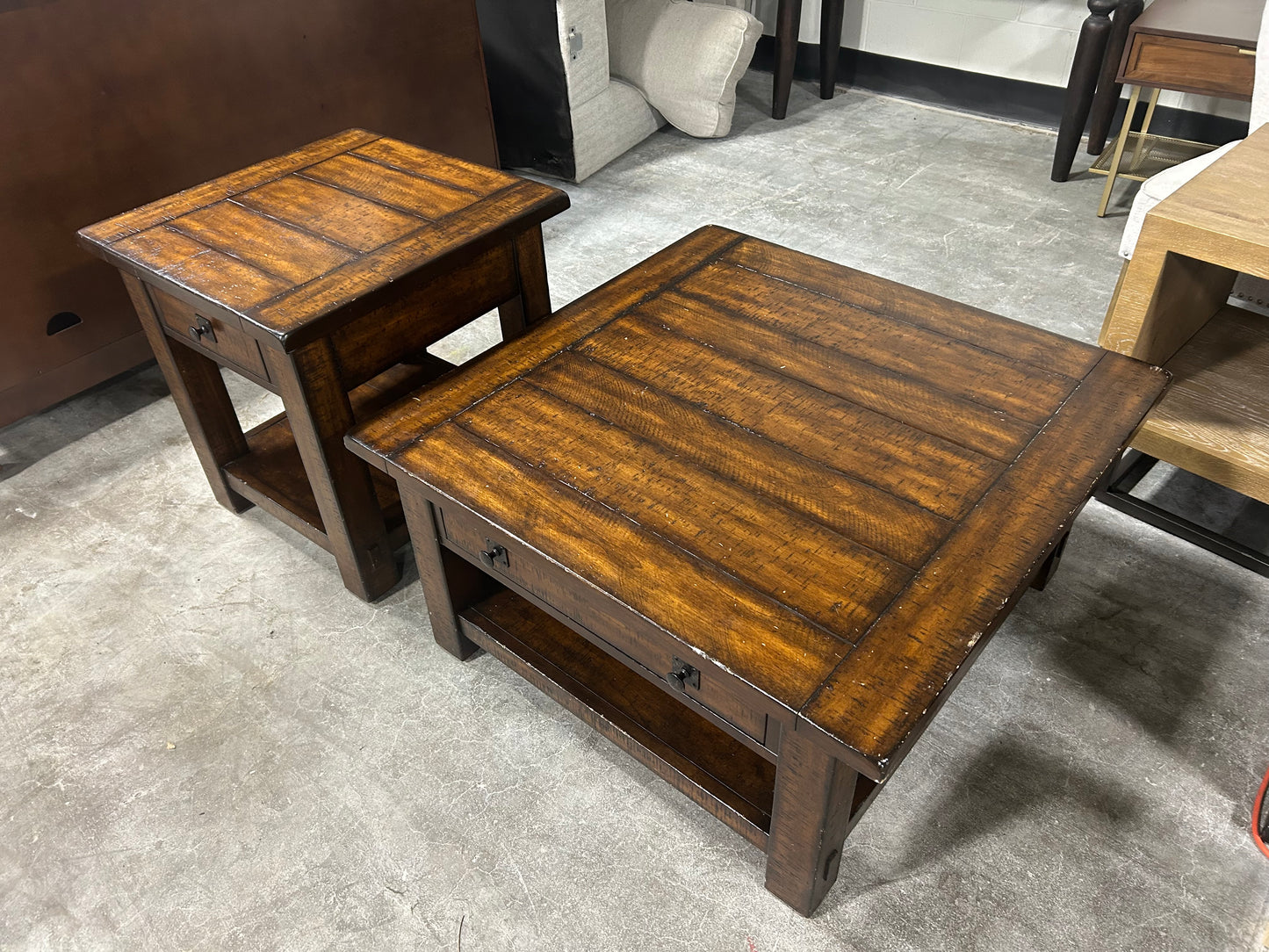 Pottery Barn Benchwright Coffee Table/End Table Set