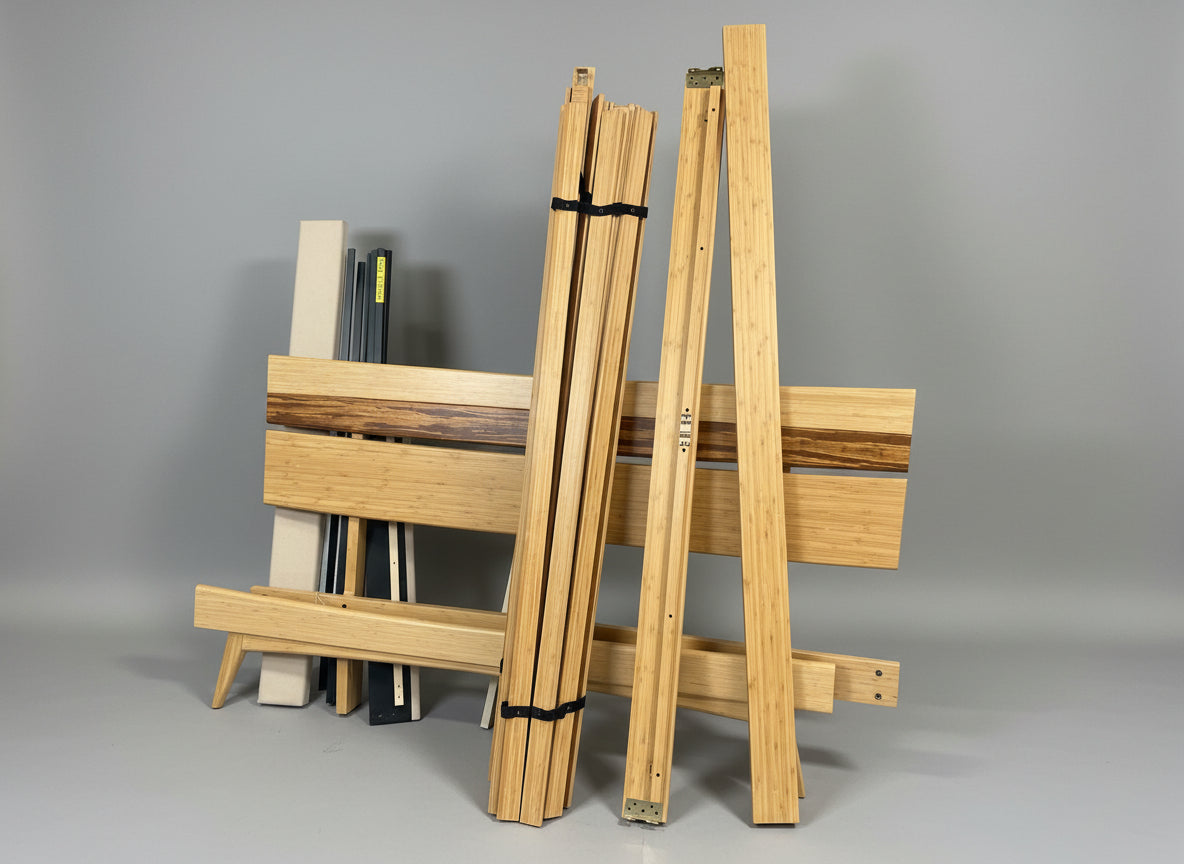 Eastern King Azara Sable MCM Bamboo Platform Bed