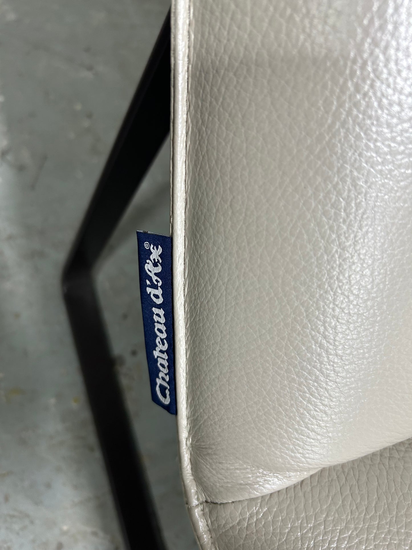 Chateau d’Ax Sky Grey Leather Chaise Lounge