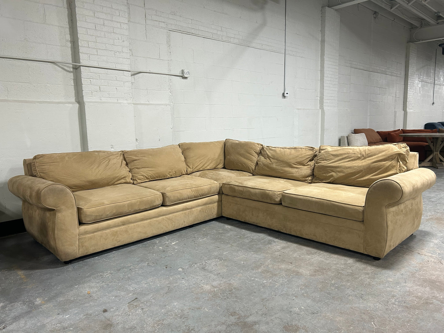 Pottery Barn Beige Pearce Collection L-Shaped Sectional