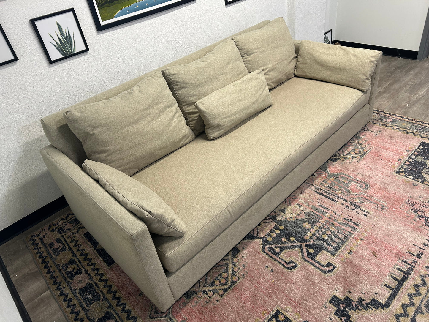 Arhaus Beige Kipton Bench-Seat Sofa