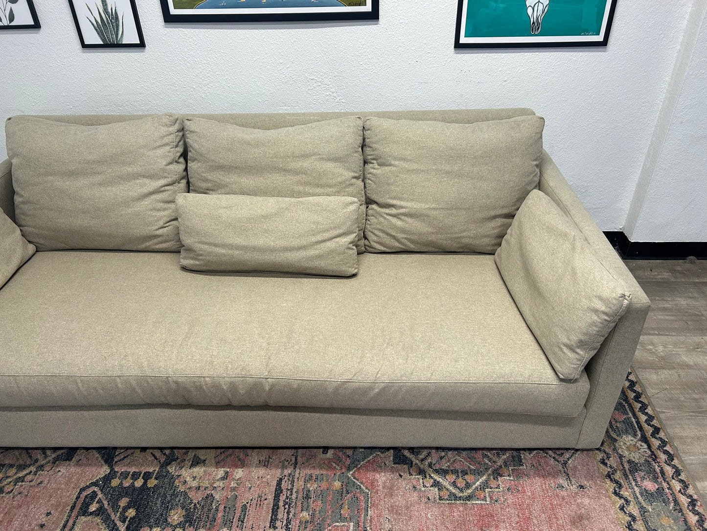 Arhaus Beige Kipton Bench-Seat Sofa