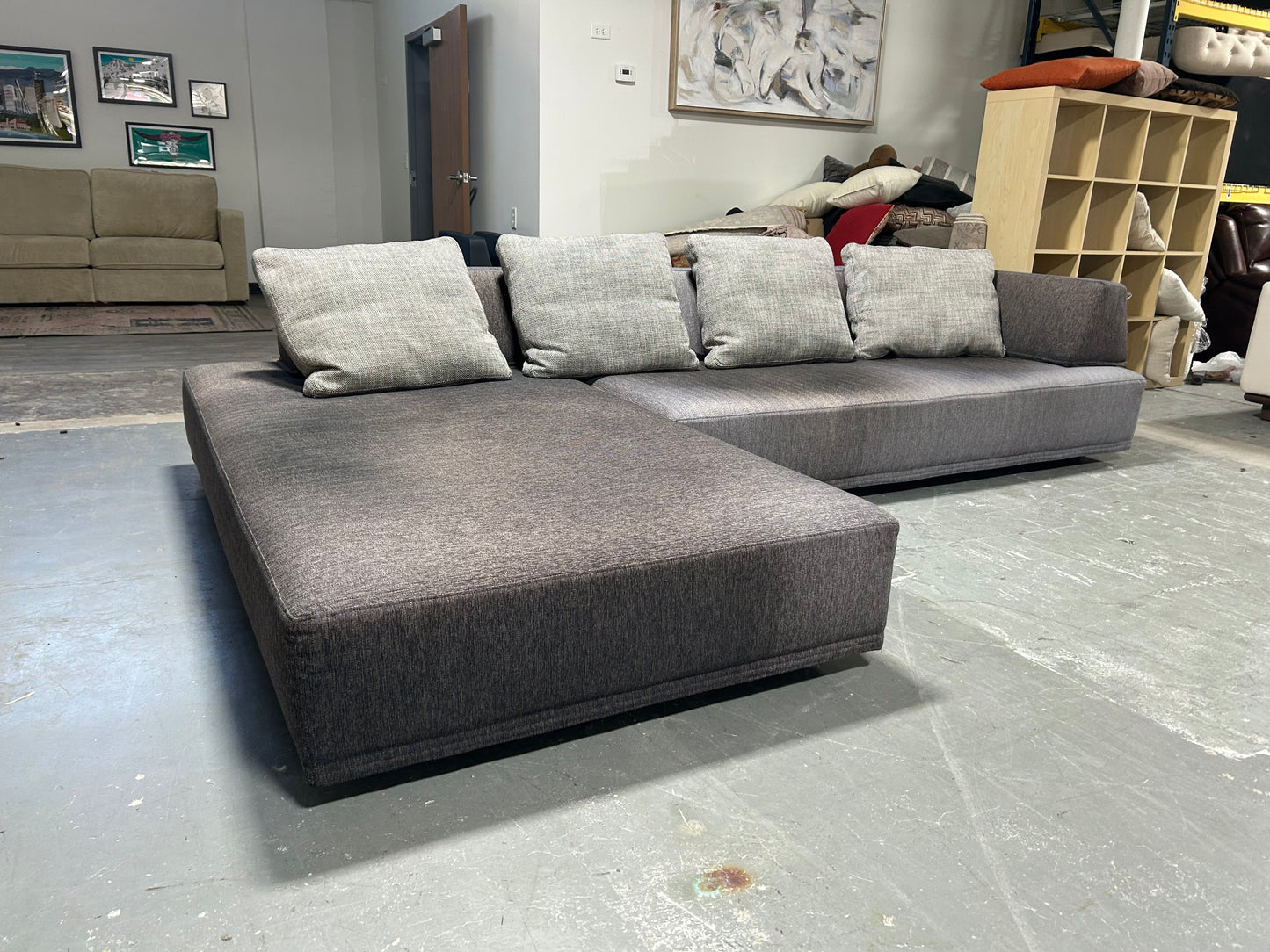 2-Pc Gray Modern Playground Sectional