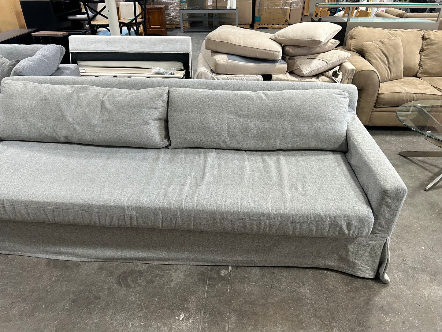 Restoration Hardware Belgian Track Arm Slipcovered Sofa