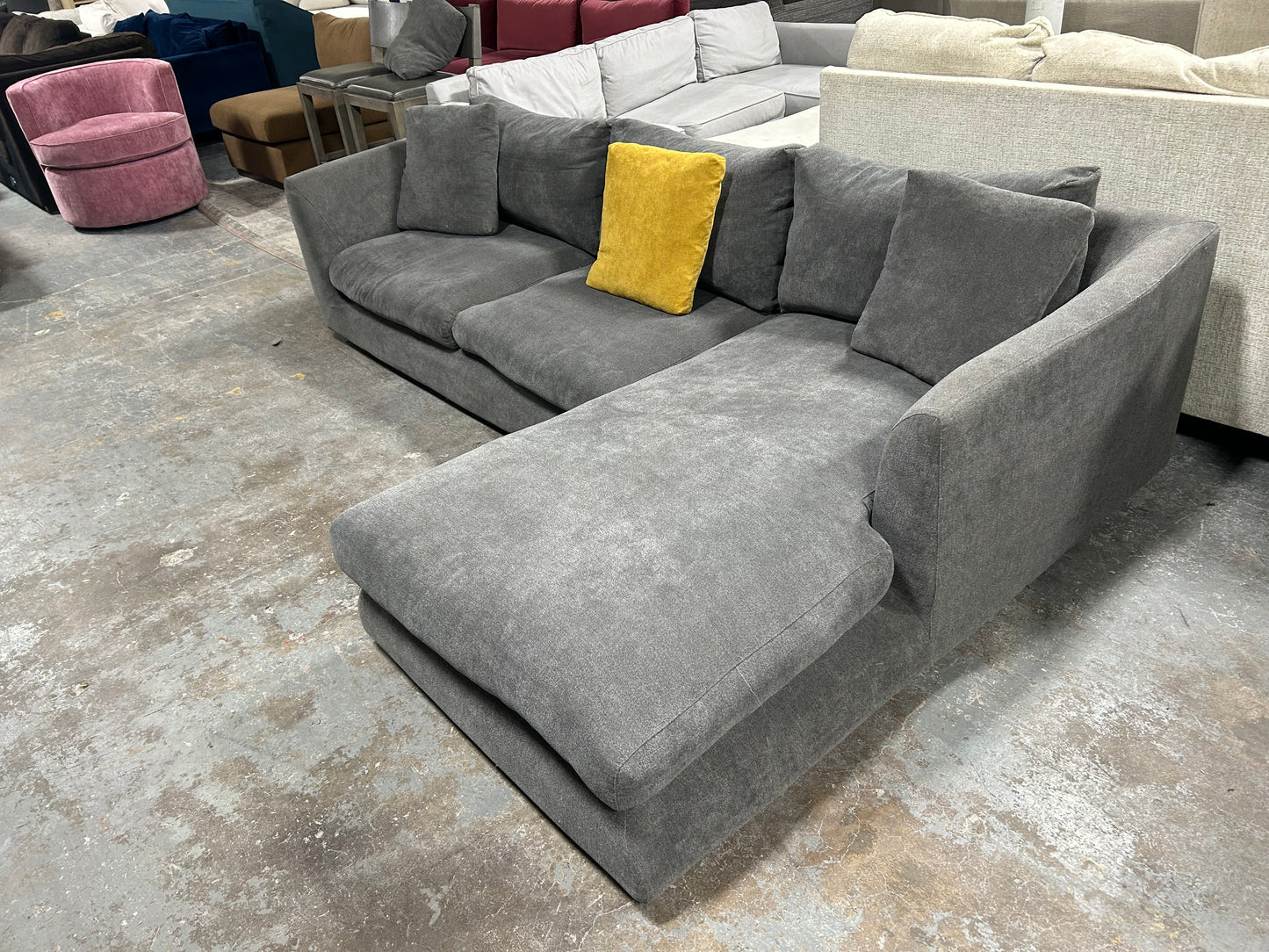Mario Capasa Gray Feathers Collection Sectional