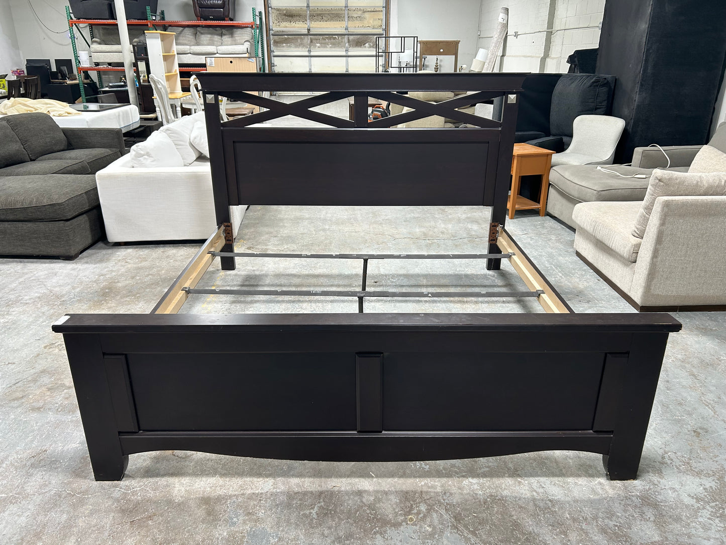 Dark Brown King-Size Bed Frame
