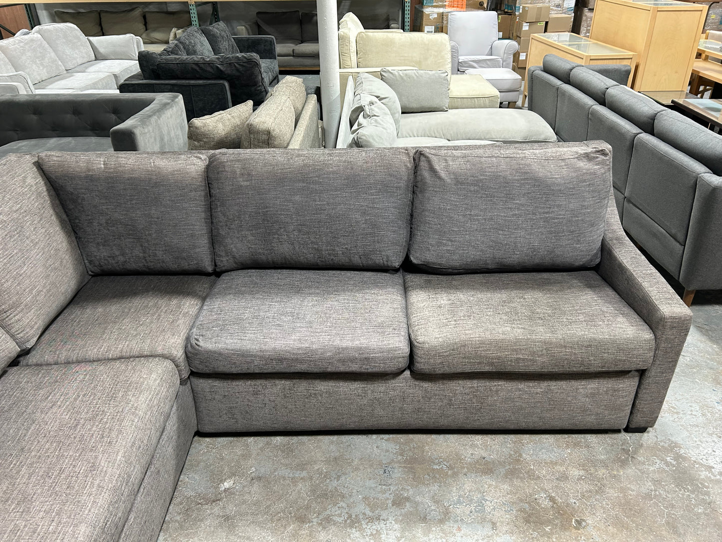 American Leather Gray Bentley Sleeper Sectional