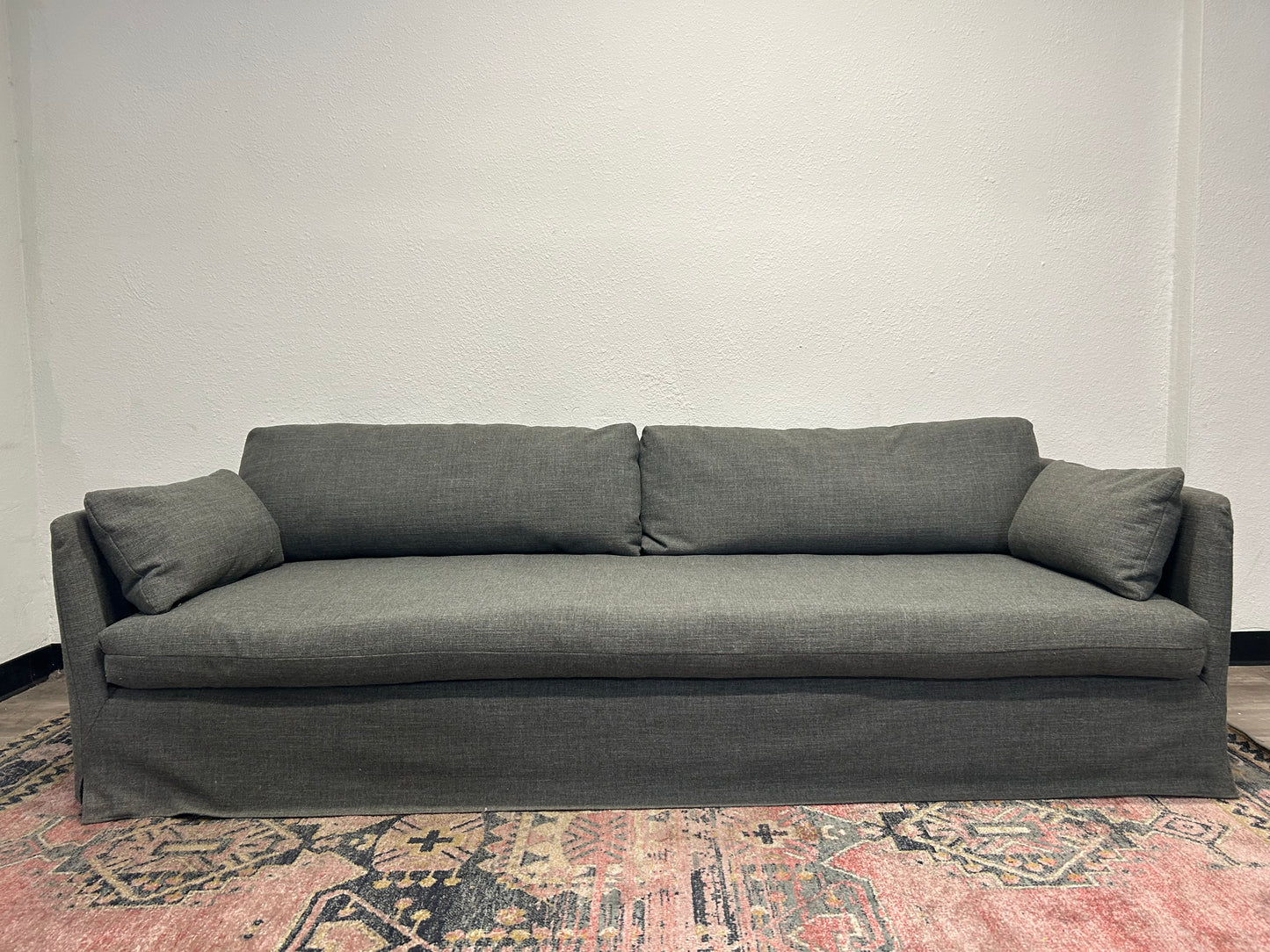 Crate & Barrel Charcoal Gray 94” Rivera Sofa
