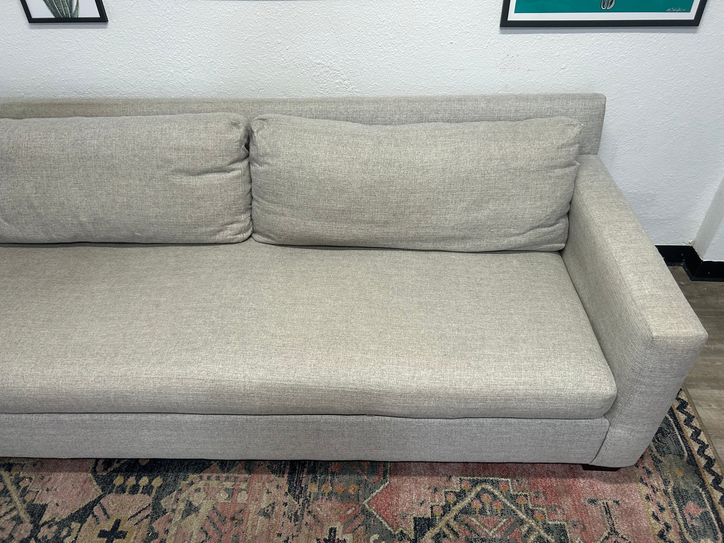 Pottery Barn Light Gray York Square Arm Sofa