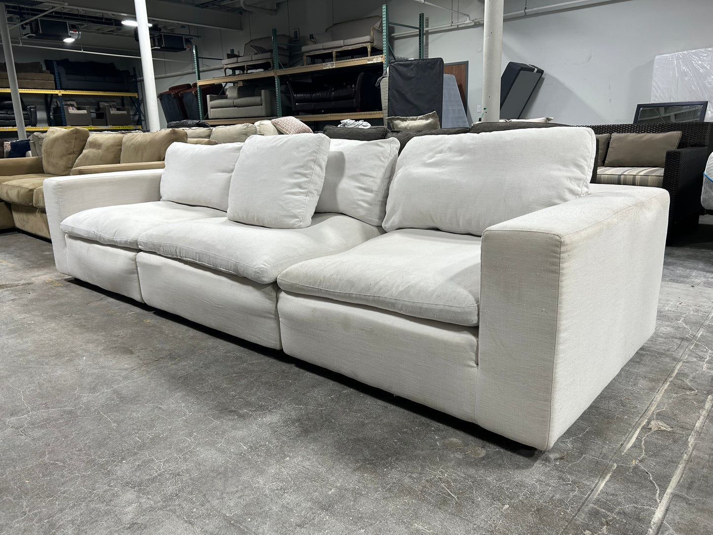 3-Pc Modular White Cloud Sofa