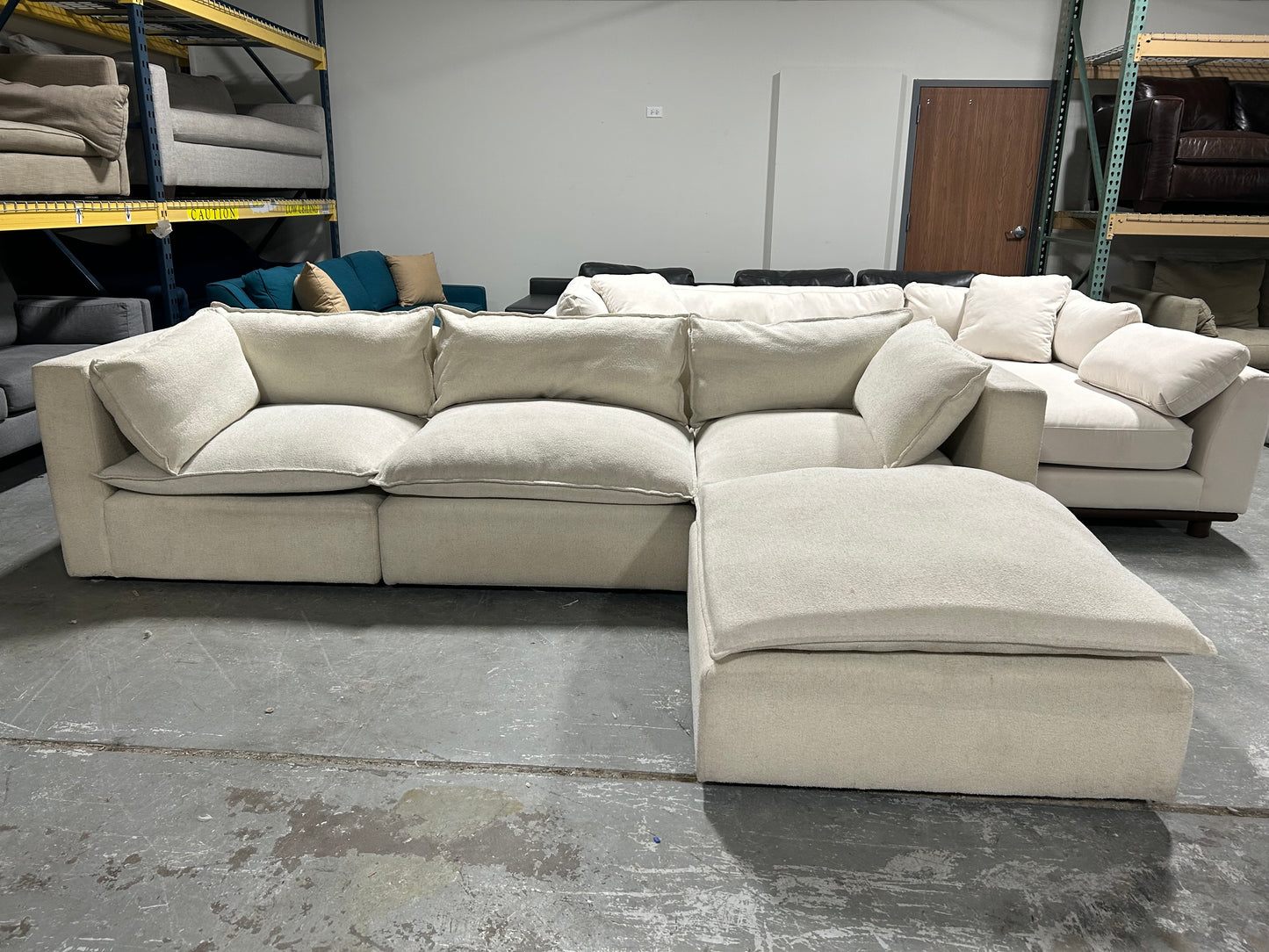 Joybird Off-White Bouclé Haine Sectional