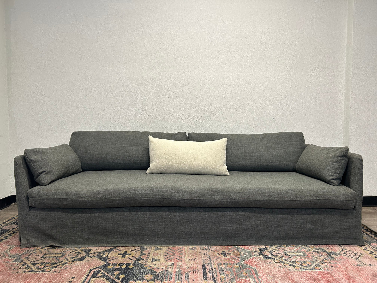 Crate & Barrel Charcoal Gray 94” Rivera Sofa
