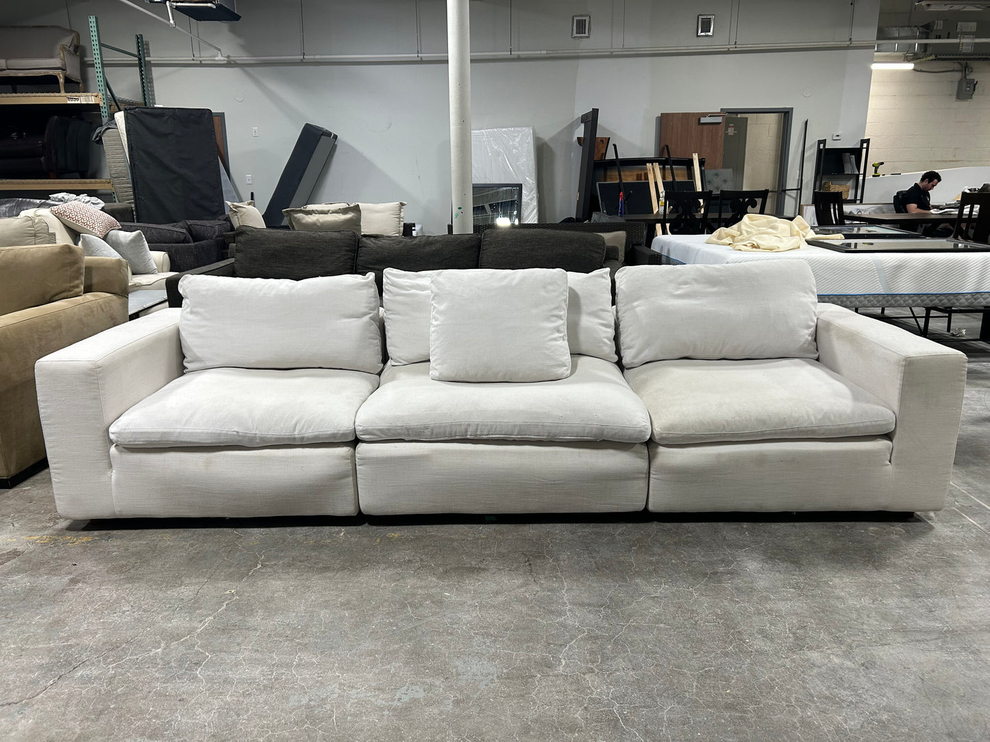 3-Pc Modular White Cloud Sofa