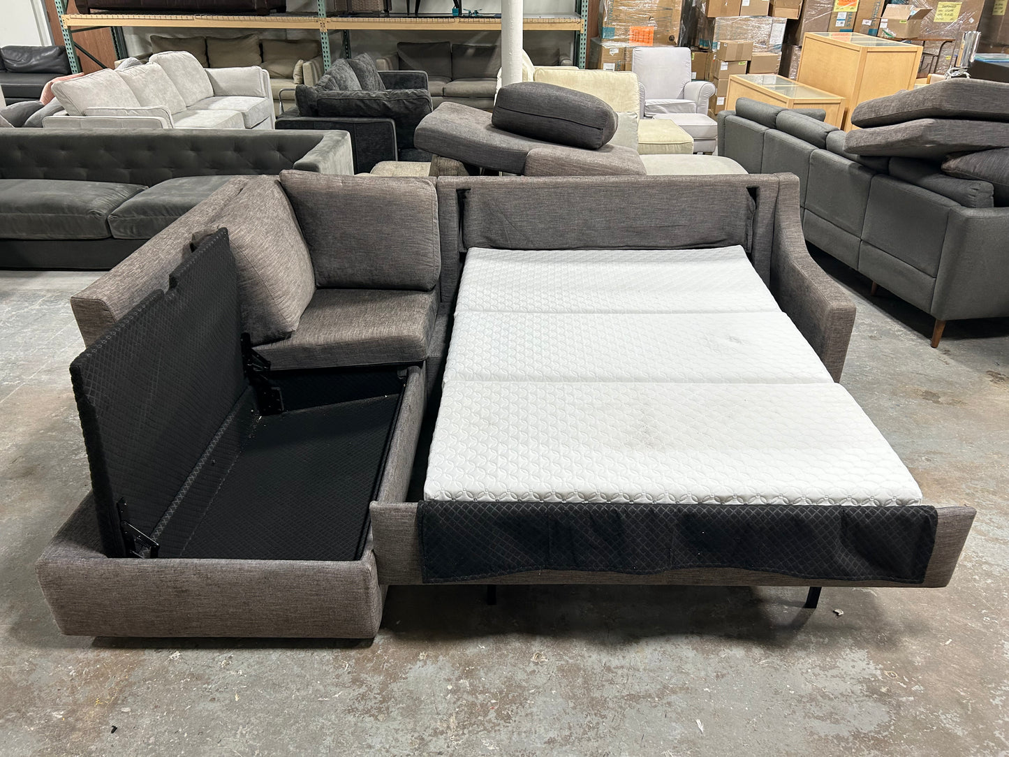 American Leather Gray Bentley Sleeper Sectional