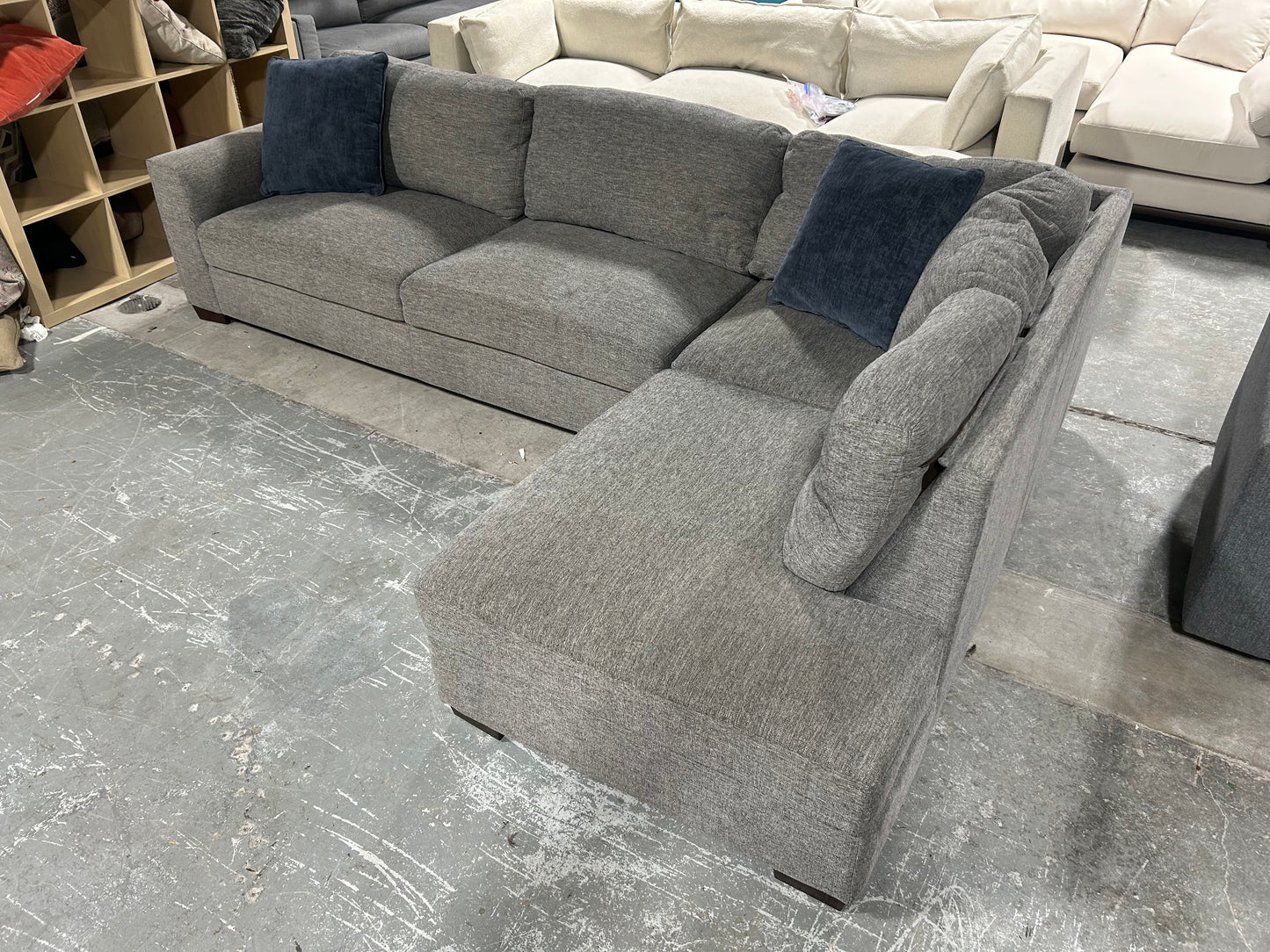 Contemporary Dark Gray 2-Pc Chaise Sectional