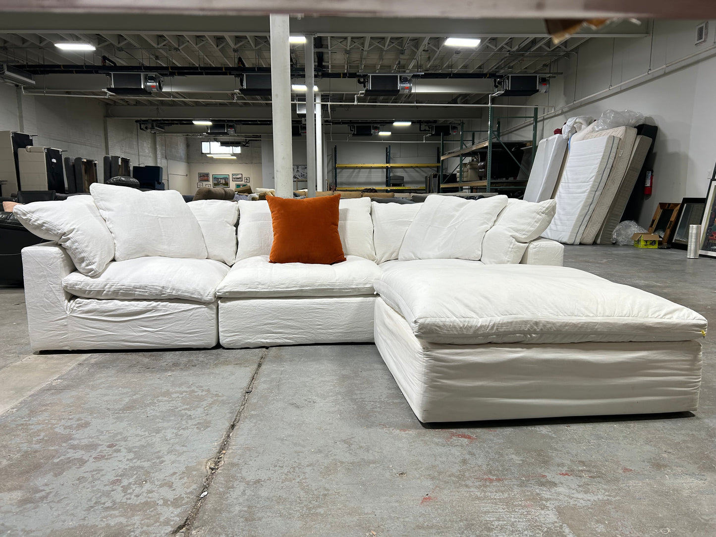 Restoration Hardware 4-Pc White Cloud Sectional w/BRAND-NEW Covers