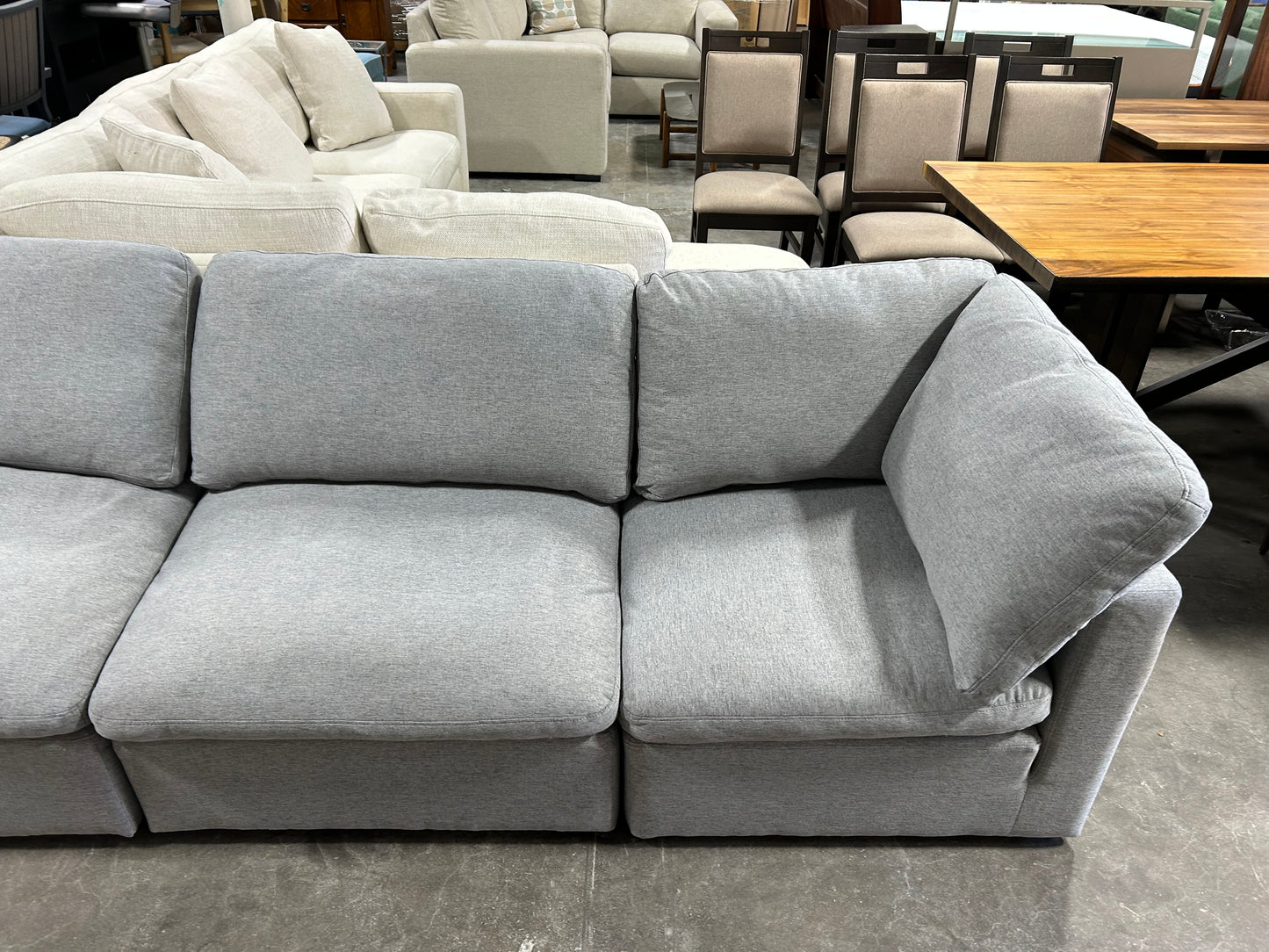 3-Pc Modular Light Gray Cloud Sofa