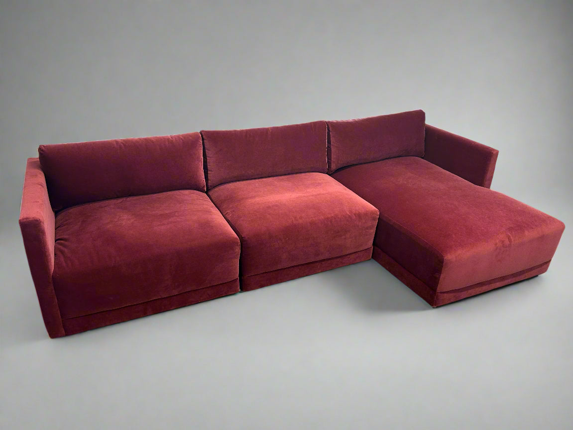 BRAND-NEW Joybird Raspberry Velvet Modular Sectional