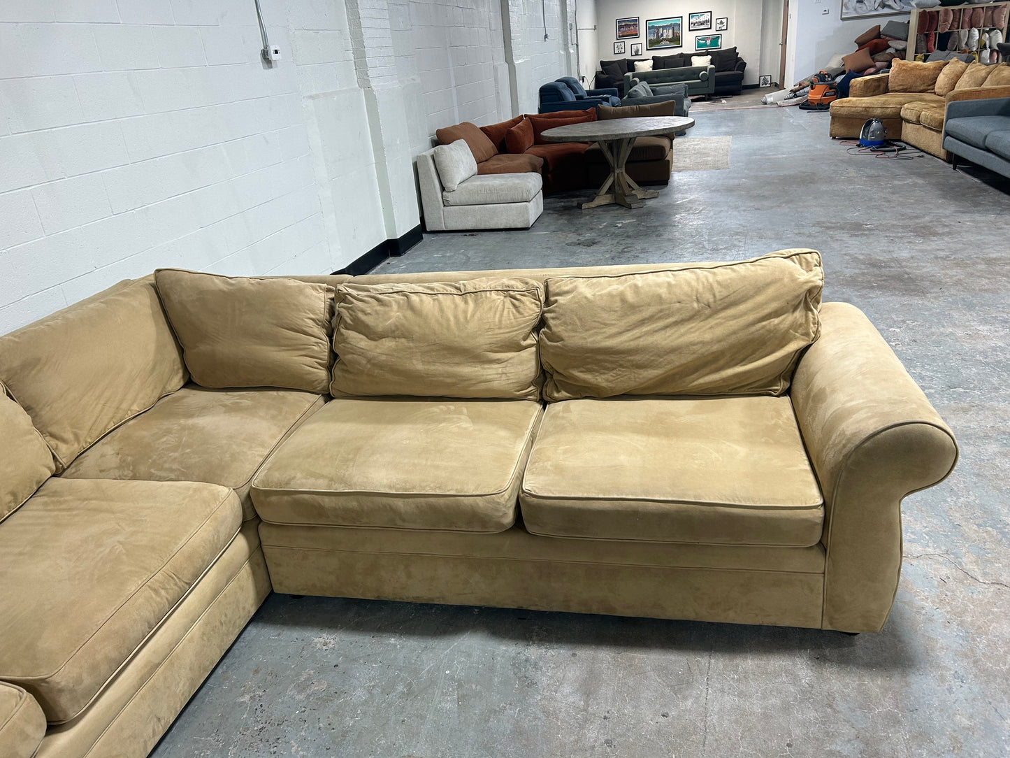Pottery Barn Beige Pearce Collection L-Shaped Sectional