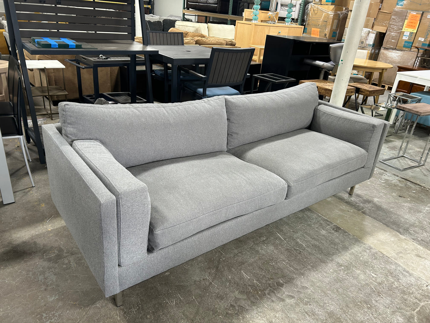BenchMade Modern Light Gray 90” Skinny Fat Sofa