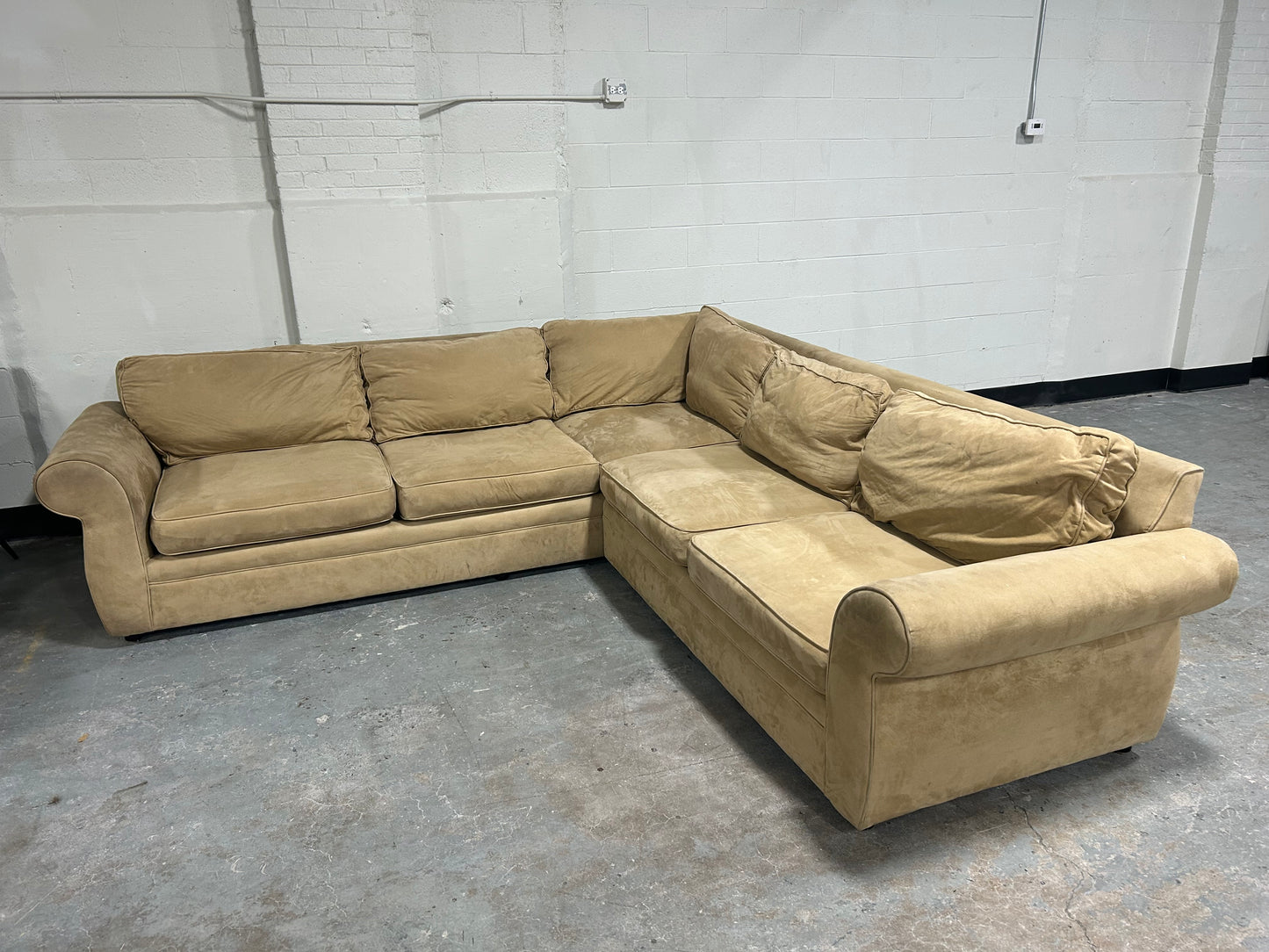 Pottery Barn Beige Pearce Collection L-Shaped Sectional