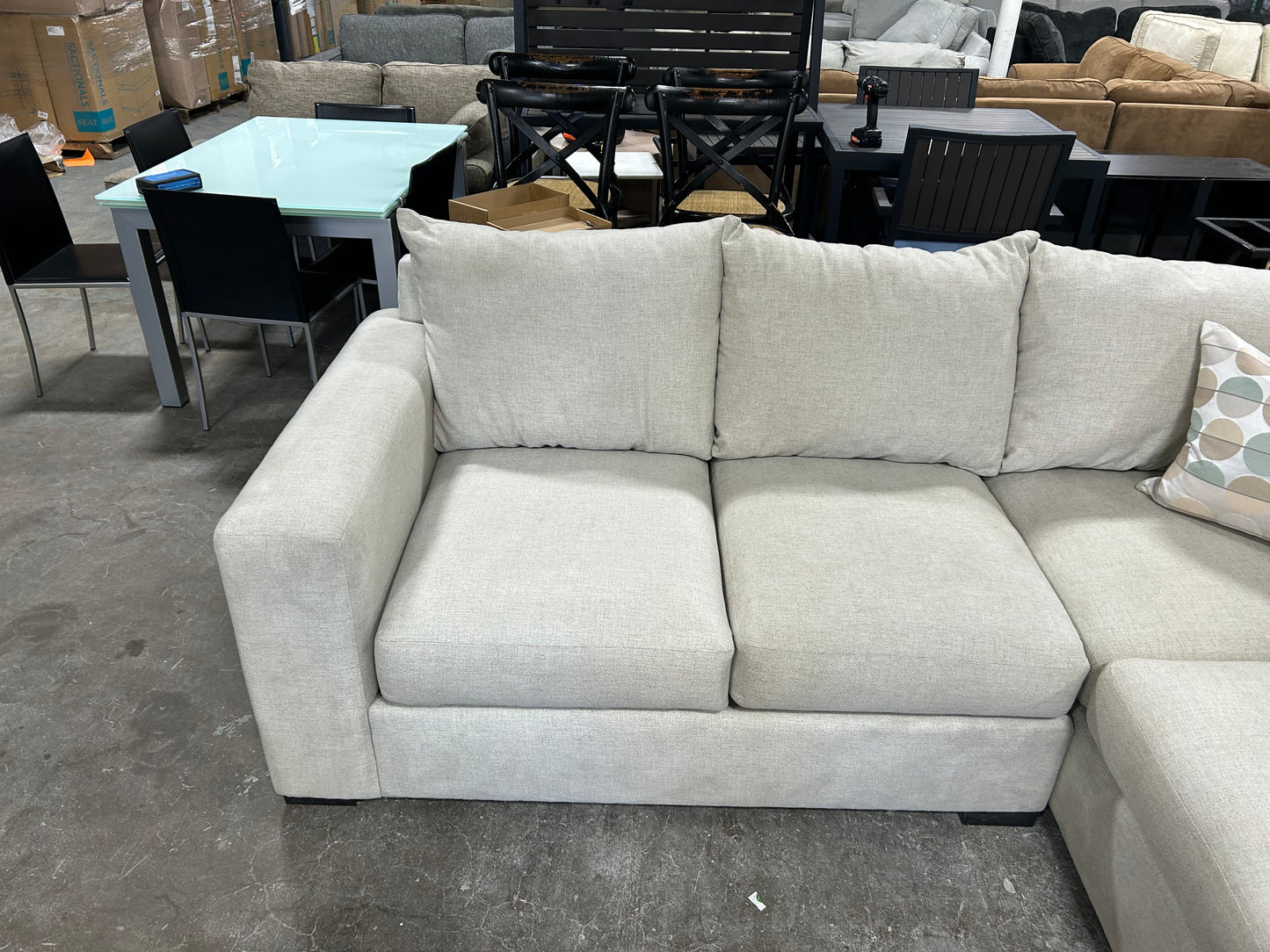 Contemporary 2-Pc Beige Sectional