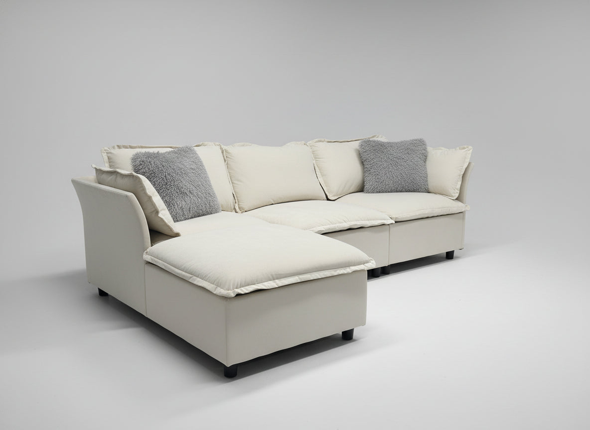 4-Pc Modular Cream Sectional