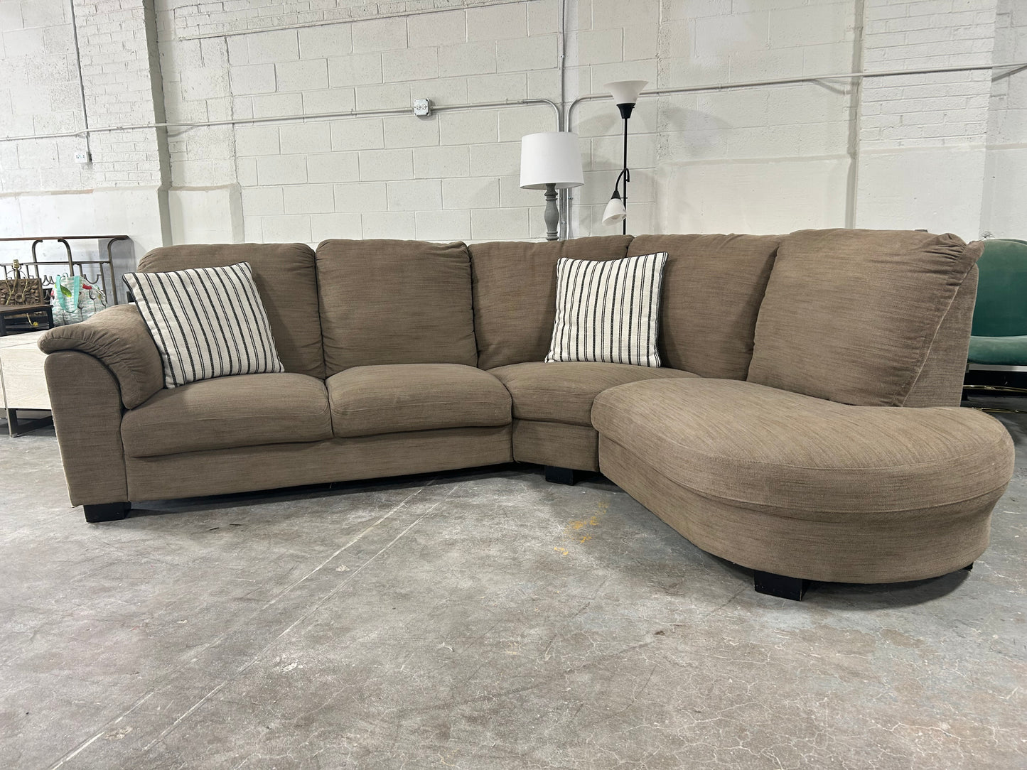 IKEA Taupe 3-Pc Chaise Sectional
