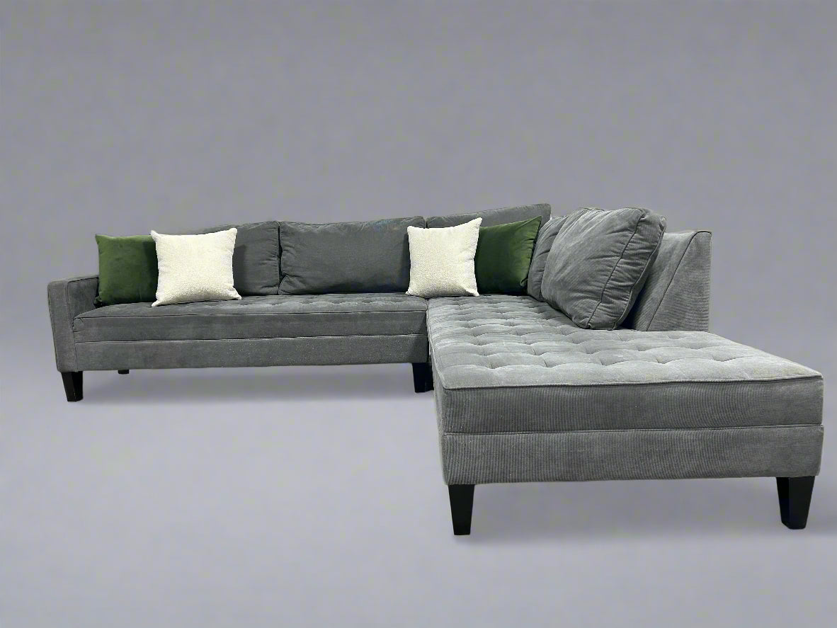 Z Galleria Light Gray MCM Chaise Sectional