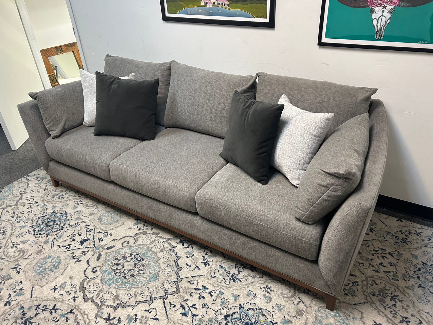 Scandinavian Designs Gray Walnut Wood Taylor Sofa