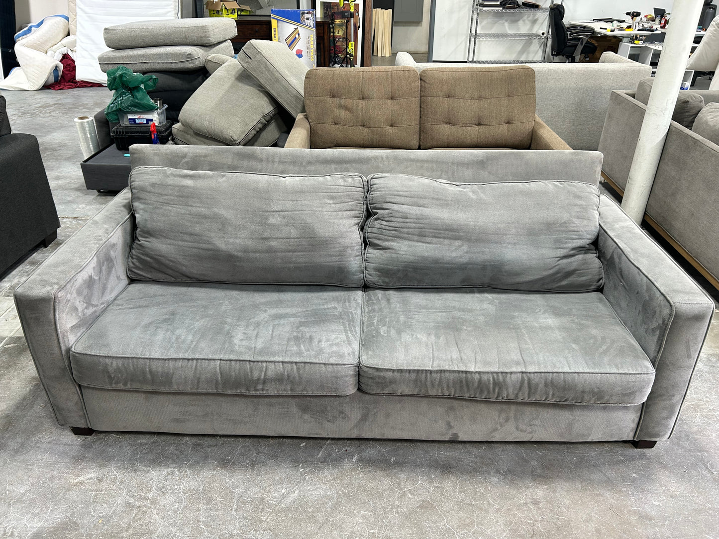 West Elm Gray 86'' Henry Sofa