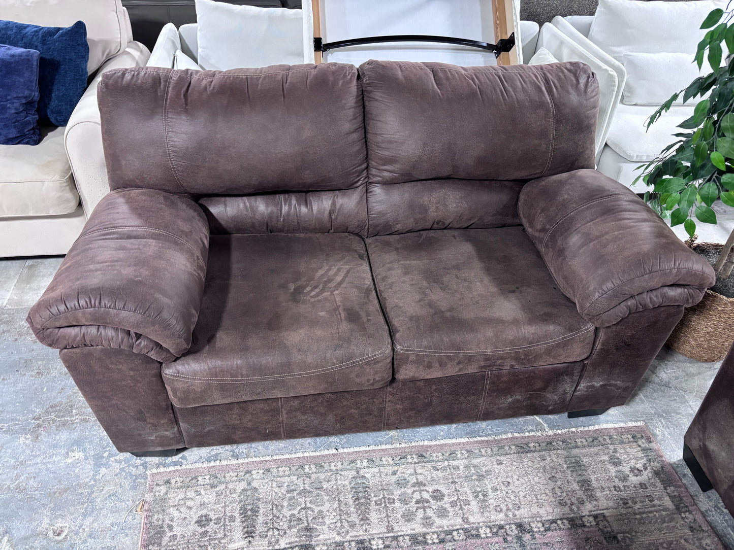 Brown Microsuede Sofa & Loveseat Set