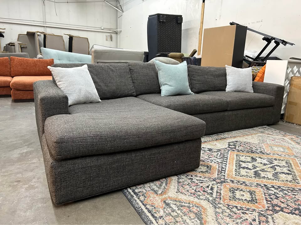 Dark Gray Room & Board Harding Chaise Sectional