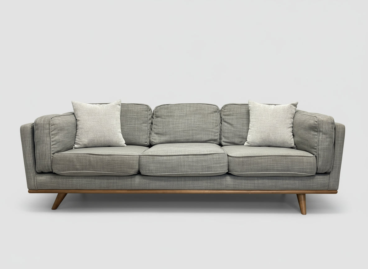 Article Pebble Gray 90” MCM Timber Sofa