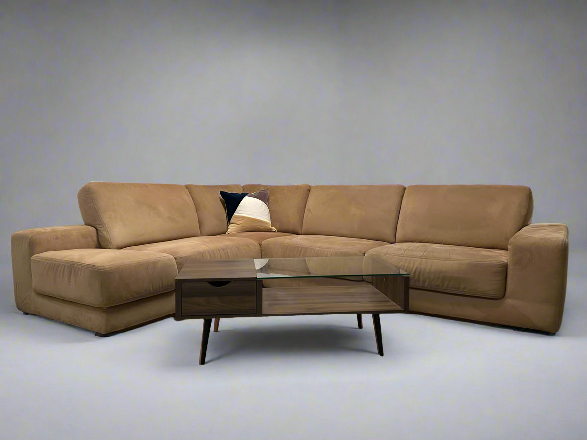 W. Schillig Orange Sherbet L-Shaped Chaise Sectional