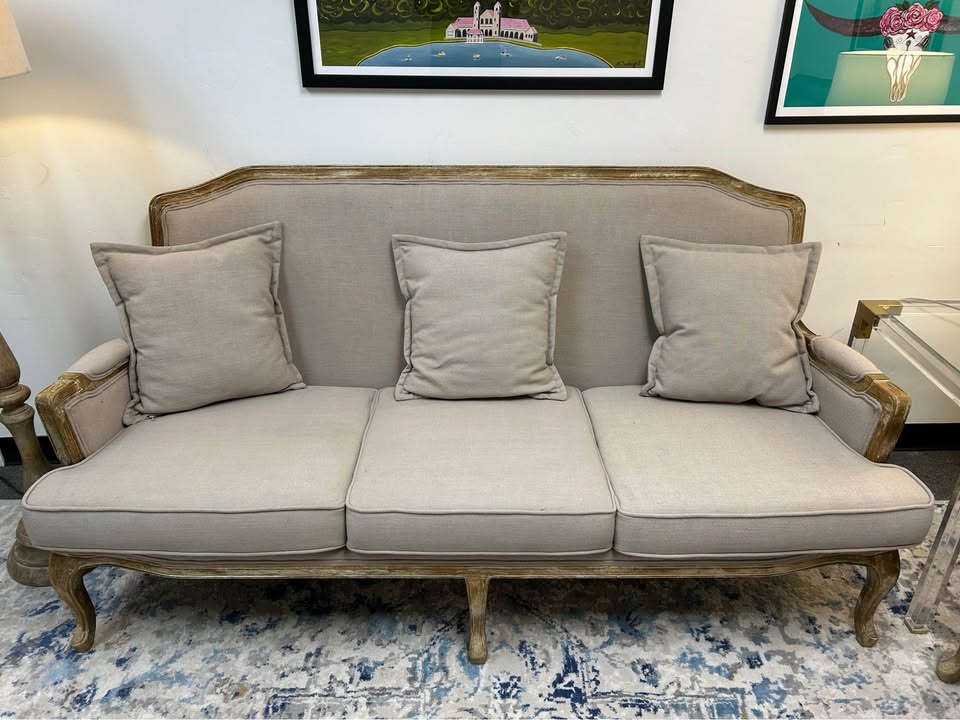 2-Piece Baxton Studio Gray Constanza Classic French Sofa Set
