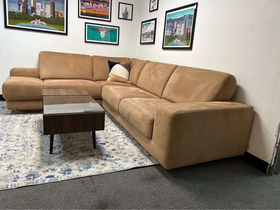 W. Schillig Orange Sherbet L-Shaped Chaise Sectional